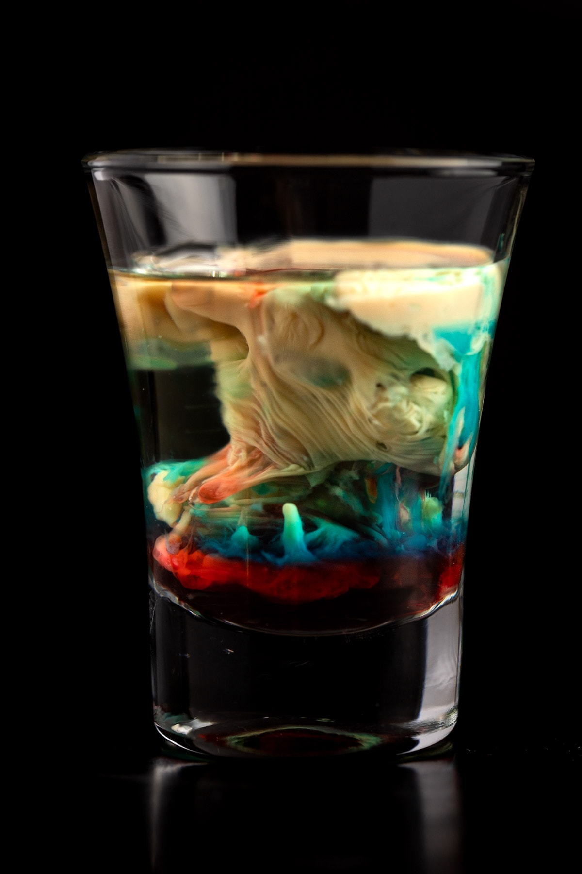 Up close view of the alien brain hemorrhage shot on a black background.