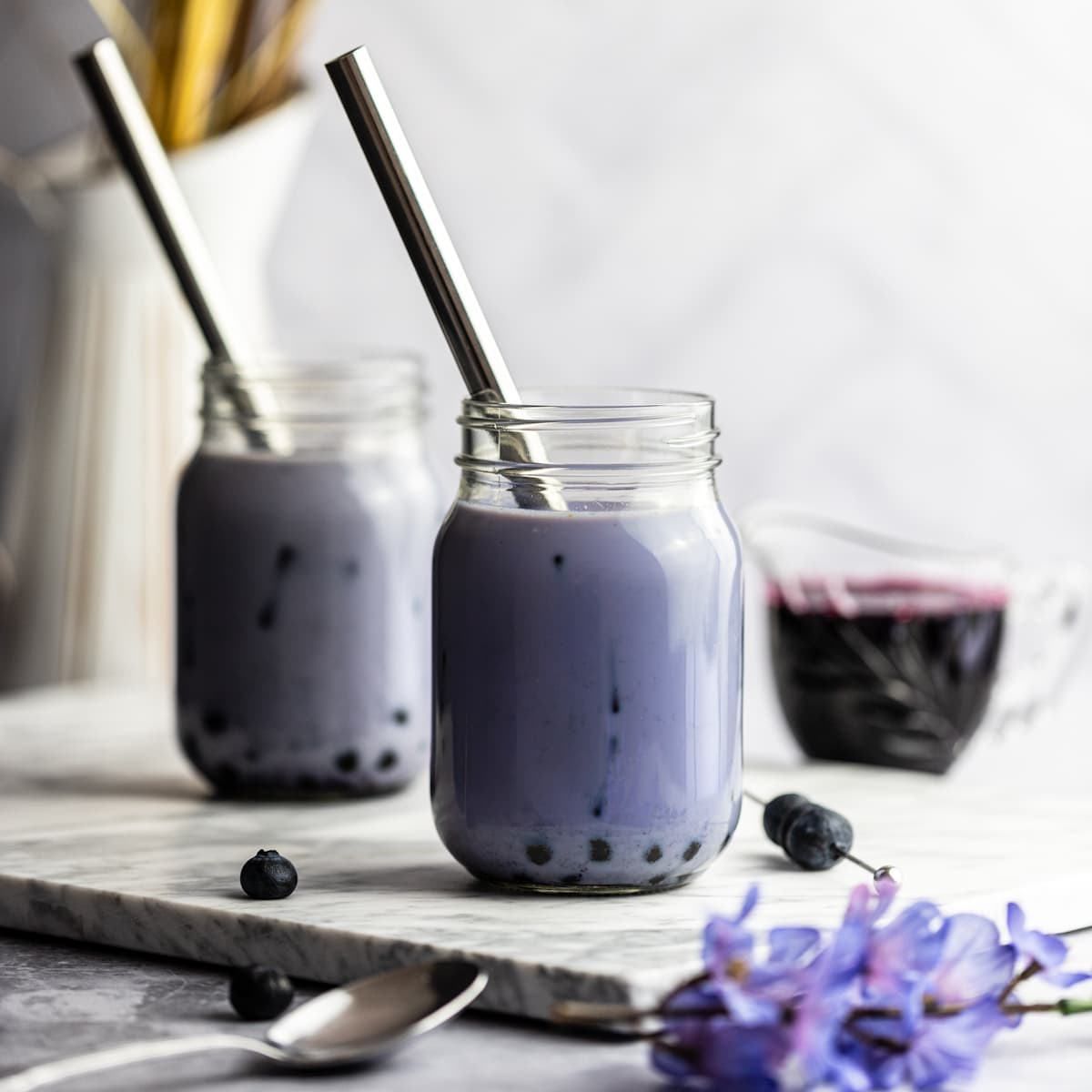 Blueberry Milk Tea - The Littlest Crumb