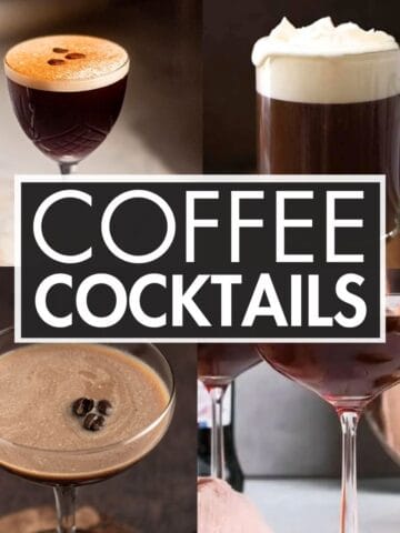 A collage of cocktails with the text overlay: “Coffee Cocktails”.
