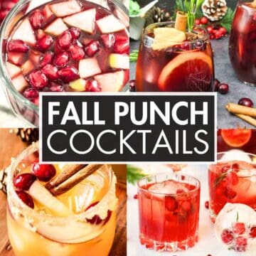 A collage of cocktail recipes with the text overlay: “Fall Punch Cocktails”.