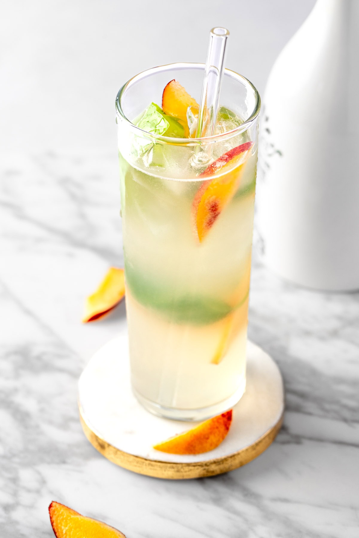 Peach Basil Mojito - The Littlest Crumb