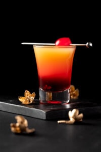 Pineapple Upside Down Cake Shot - The Littlest Crumb