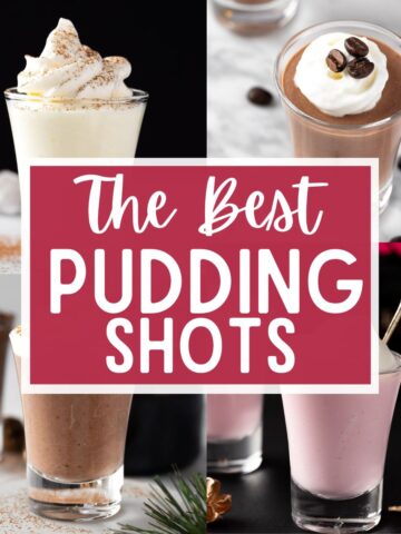 A collage of 4 pudding shots with the text overlay: The Best Pudding Shots.