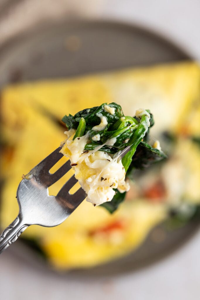 Spinach And Feta Omelette - The Littlest Crumb