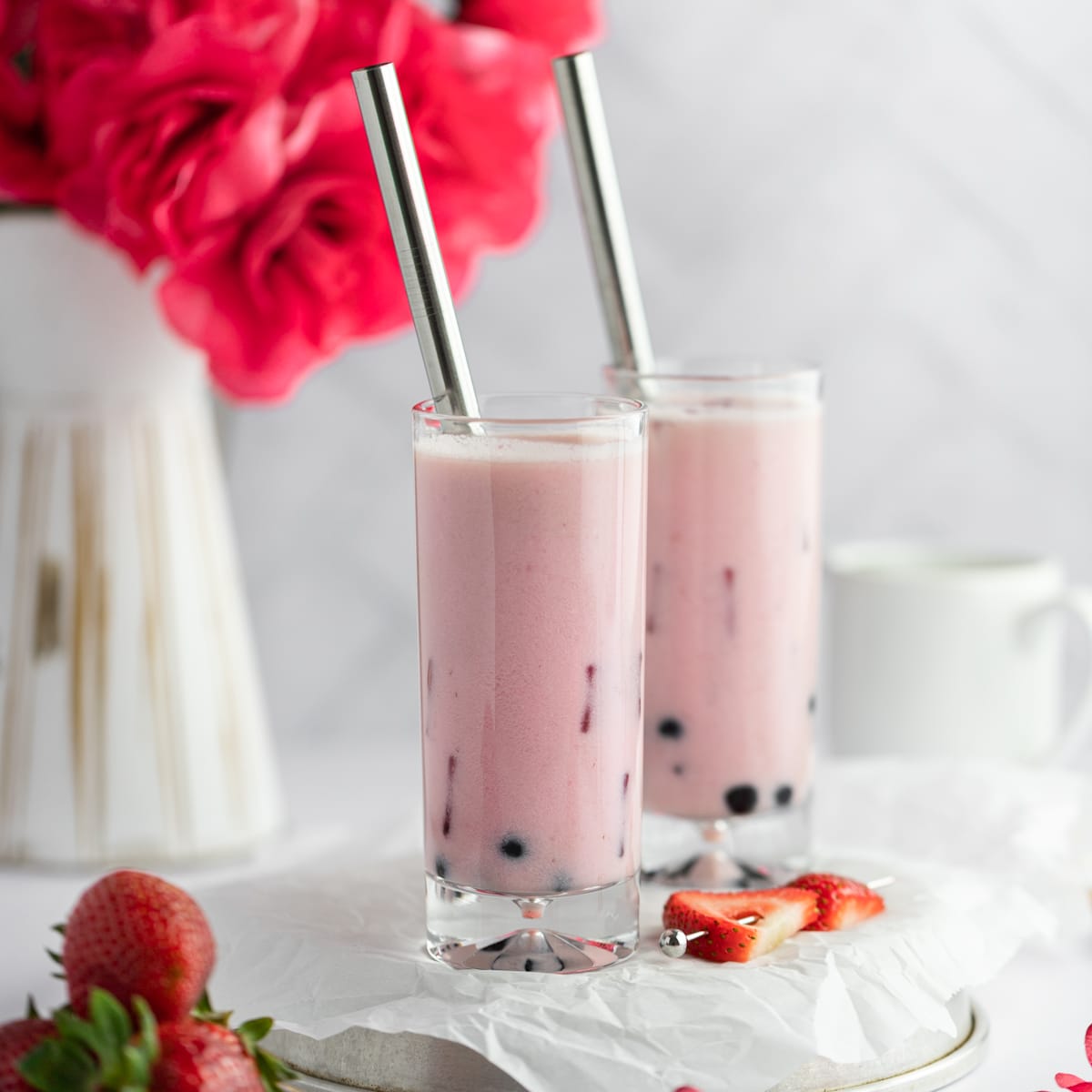 Strawberry Milk Tea - The Littlest Crumb