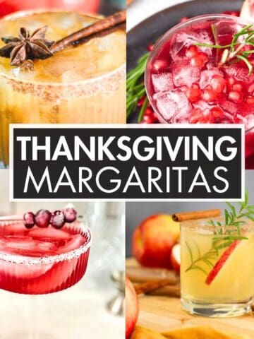 A collage of margaritas with the text overlay: “Thanksgiving Margaritas”.